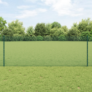 vidaXL Svetsat Stängsel med 11 U-poster Grön 0.8x25 m Stål