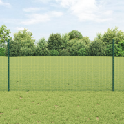 vidaXL Svetsat Nätstängsel med 11 U-poster Grön 1,2x25 m Stål