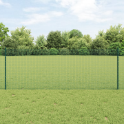 vidaXL Svetsad Trådgärd med 44 U-stolpar Grön 0.8x100 m Stål