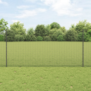 vidaXL svetsat stängsel med 10 U stolpar Grå 1.2x10 m Stål