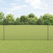 vidaXL svetsat trådgärdsel med 10 U-pinnar Grå 1.4x10 m Stål