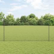 vidaXL svetsat trådstängsel med 10 U-stolpar grå 1.5x10 m stål