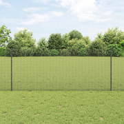 vidaXL Hönsnätstängsel Set 2-pack Grå Metall, PVC-belagd tråd 25 x 1 m