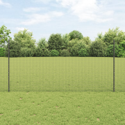vidaXL Svetsat Tråd-Zar med 22 U Stängsel Grå 1.2x25 m Stål