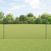 vidaXL Svetsat Trådstängsel med 22 U-Poster Grå 1.4x25 m Stål