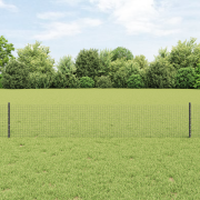 vidaXL Svetsat Trådstaket med 22 U-poster Grå 0.4x50 m Stål