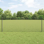 vidaXL svetsat trådstängsel med 22 U-poster Grå 0.8x50 m Stål