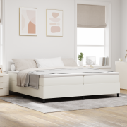 vidaXL Resårsäng gräddvit 200x200 cm manchestertyg