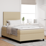vidaXL Box Spring Säng med Madrass Ljusgrön Grå Liten Dubbel Corduroy ...