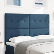 vidaXL Sänggavel med knappar Blå 140 cm Tyg