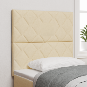 vidaXL Sänggavel diamantblock design grädde 90 cm tyg