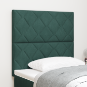 vidaXL Sänggavel Diamantblock Design Mörkgrön 90 cm Sammet