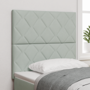 vidaXL Sänggavel Diamond Blocks Design Ljusgrå 100 cm Sammet