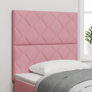 vidaXL Rosa Velvet Sänggavel med Diamantblock Design 100 cm