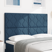vidaXL Sänggavel med diamantblockdesign i blått, 160 cm textil