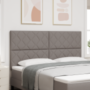 vidaXL Sänggavel Diamantblock Design Taupe 180 cm Tyg