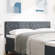 vidaXL LED sänggavel Kristallknappssänggavel Mörkgrå 72 cm Sammet