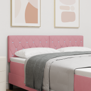 vidaXL LED Sänggavel Diamantknäppt Rosa 80 cm Sammet