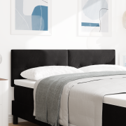 vidaXL LED Huvudgavel Knäppt Tuftad Svart 72 cm Sammet