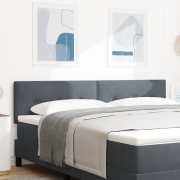 vidaXL LED Sänggavel med knappar mörkgrå 90 cm sammet