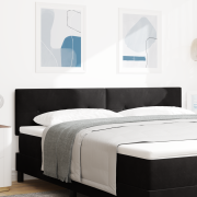 vidaXL LED Huvudgavel Med Knapptufting Svart 90 cm Sammet