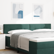 vidaXL LED Sänggavel med knappar mörkgrön 100 cm sammet