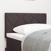 vidaXL LED-sänggavel Diamant block design Mörk brun 80 cm tyg