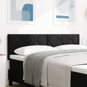 vidaXL LED-sänggavel Diamantskärmönster Svart 144 cm Tyg