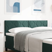 vidaXL LED-huvudgavel diamantblock design mörkgrön 144 cm sammet