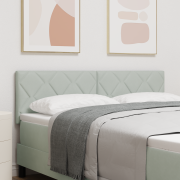 vidaXL LED-sänggavl Diamantblock Design Ljusgrå 160 cm Sammet
