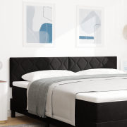 vidaXL LED Huvudgavel Diamantblock Design Svart 180 cm Sammet