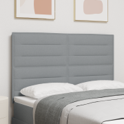 vidaXL LED Sänggavel Linjer Design Ljusgrå 80 cm Tyg