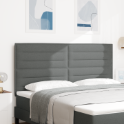vidaXL LED Huvudgavel Linjärt Design Mörkgrå 90 cm Tyg