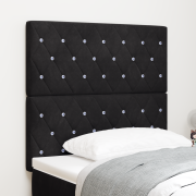 vidaXL LED-sänggavel Svart 100 cm Sammet