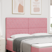 vidaXL LED Sänggavel Rosa 90 cm Sammet