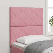 vidaXL LED huvudgavel diamantblock design rosa 80 cm sammet