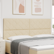 vidaXL LED-sänggavel med diamantblock design Grädde 200 cm Tyg