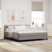 vidaXL Boxspring Säng med Madrass Taupe 180x200 cm Tyg