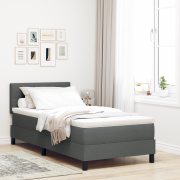 vidaXL Boxspring Säng med Madrass Mörkgrå 80x200 cm Tyg