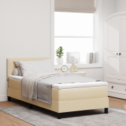 vidaXL Boxfjädermed Madrass Cream 90x200 cm Tyg