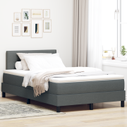 vidaXL Box Spring Säng med madrass Mörkgrå 120x190 cm Tyg