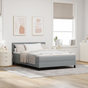 vidaXL Boxspring Säng med Madrass Ljusgrå 140x200 cm Tyg