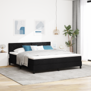 vidaXL Boxspring Säng med Madrass Svart 180x200 cm Tyg