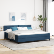 vidaXL Box Spring Säng med Madrass Blå 200x200 cm Tyg