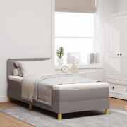 vidaXL Säng med låda med madrass Taupe 80x200 cm Tyg