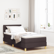 vidaXL Bäddmadrass med madrass mörkbrun 90x190 cm tyg