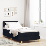 vidaXL Bäddmadrass med madrass Svart 90x200 cm Tyg