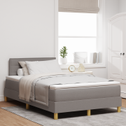 vidaXL Boxsäng med Madrass Taupe 120x200 cm Tyg