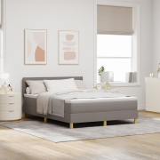vidaXL Boxfjädringssäng med madrass taupe 160x200 cm tyg