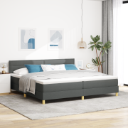 vidaXL Box Spring Bed med Madrass Mörkgrå 200x200 cm Tyg